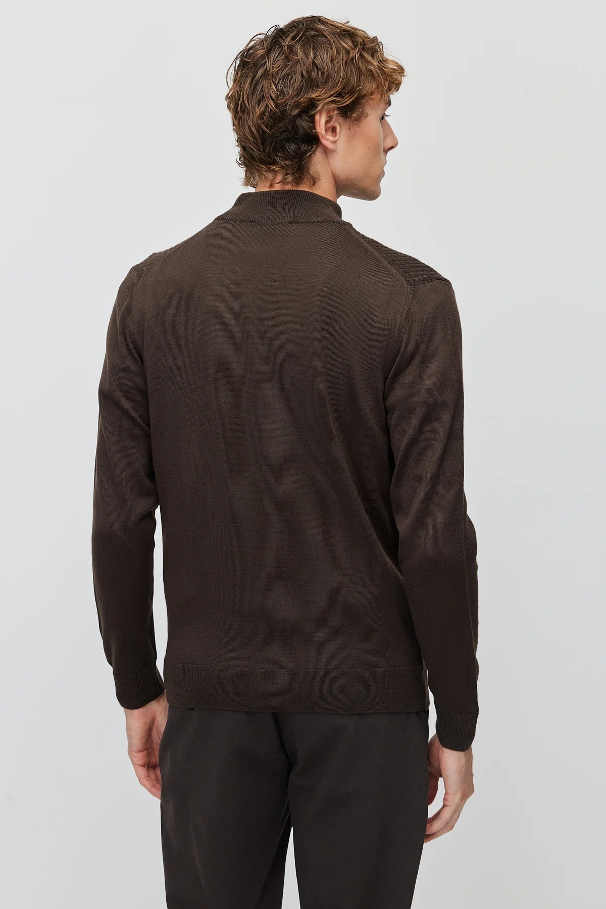 Men's Half Turtleneck Pattern Knit Sweater