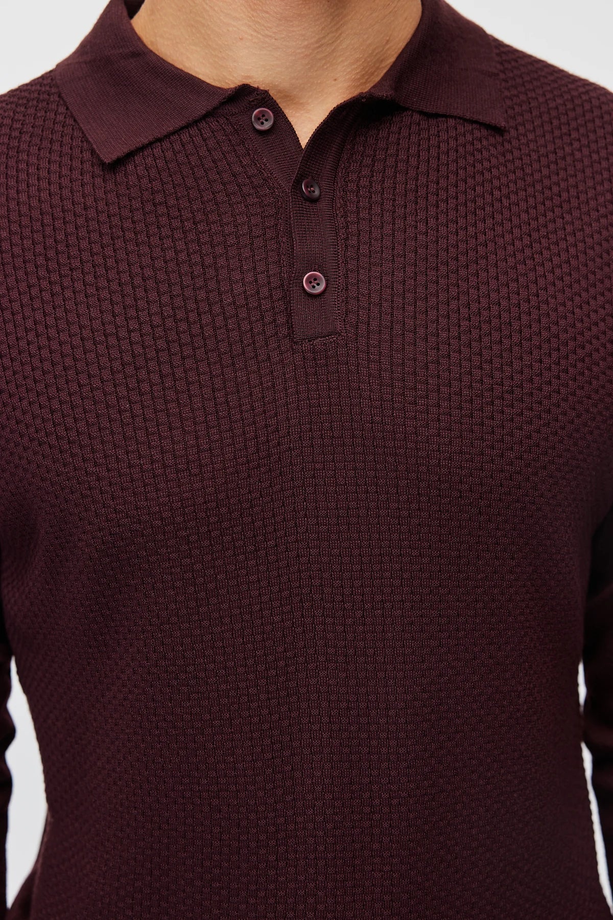 Men's Polo Collar Patterned Knit Sweater