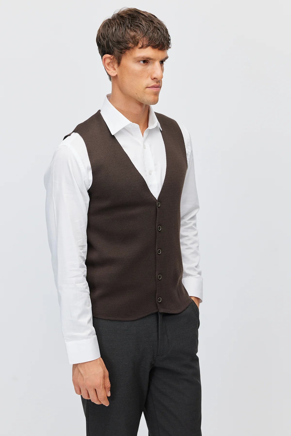 Men's Button-Down Knit Vest