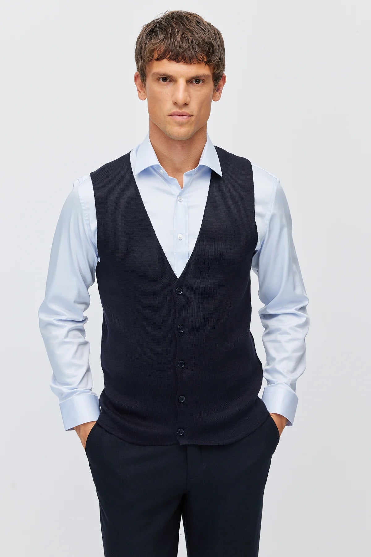 Men's Button-Down Knit Vest