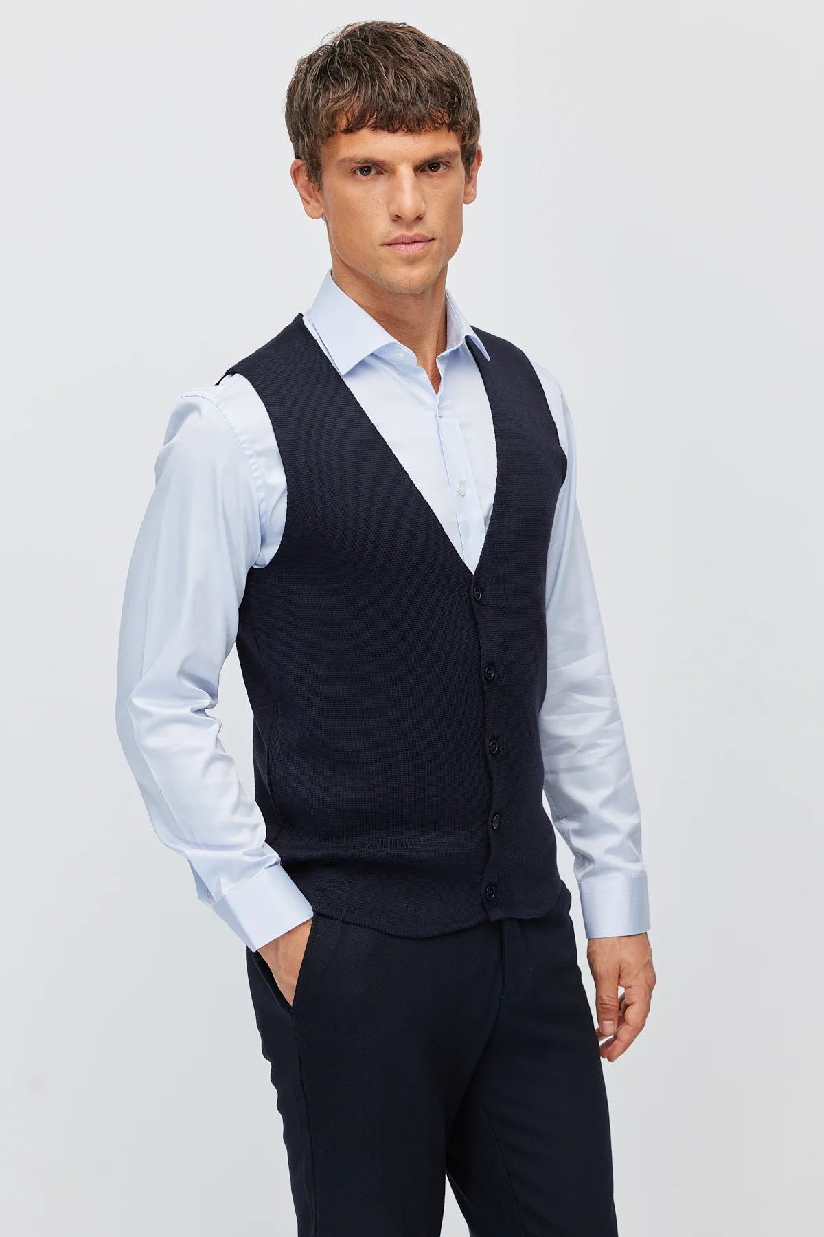 Men's Button-Down Knit Vest