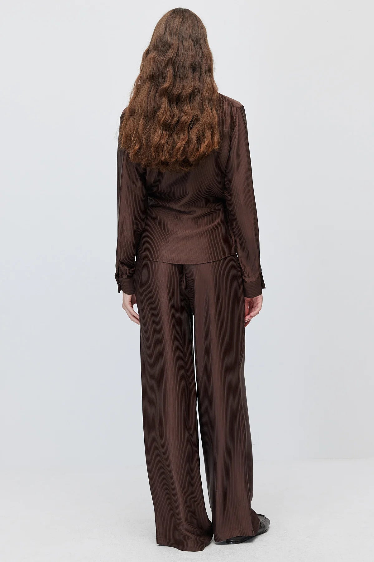 Women's Textured High-Waisted Wide-Leg Trousers