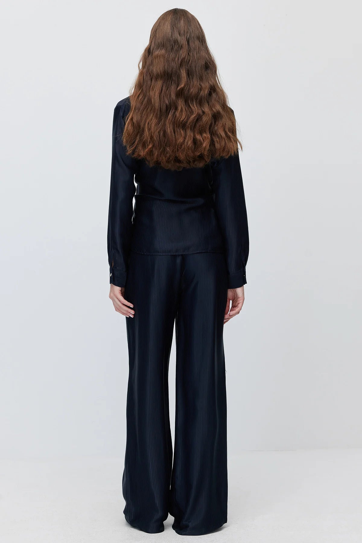 Women's Textured High-Waisted Wide-Leg Trousers