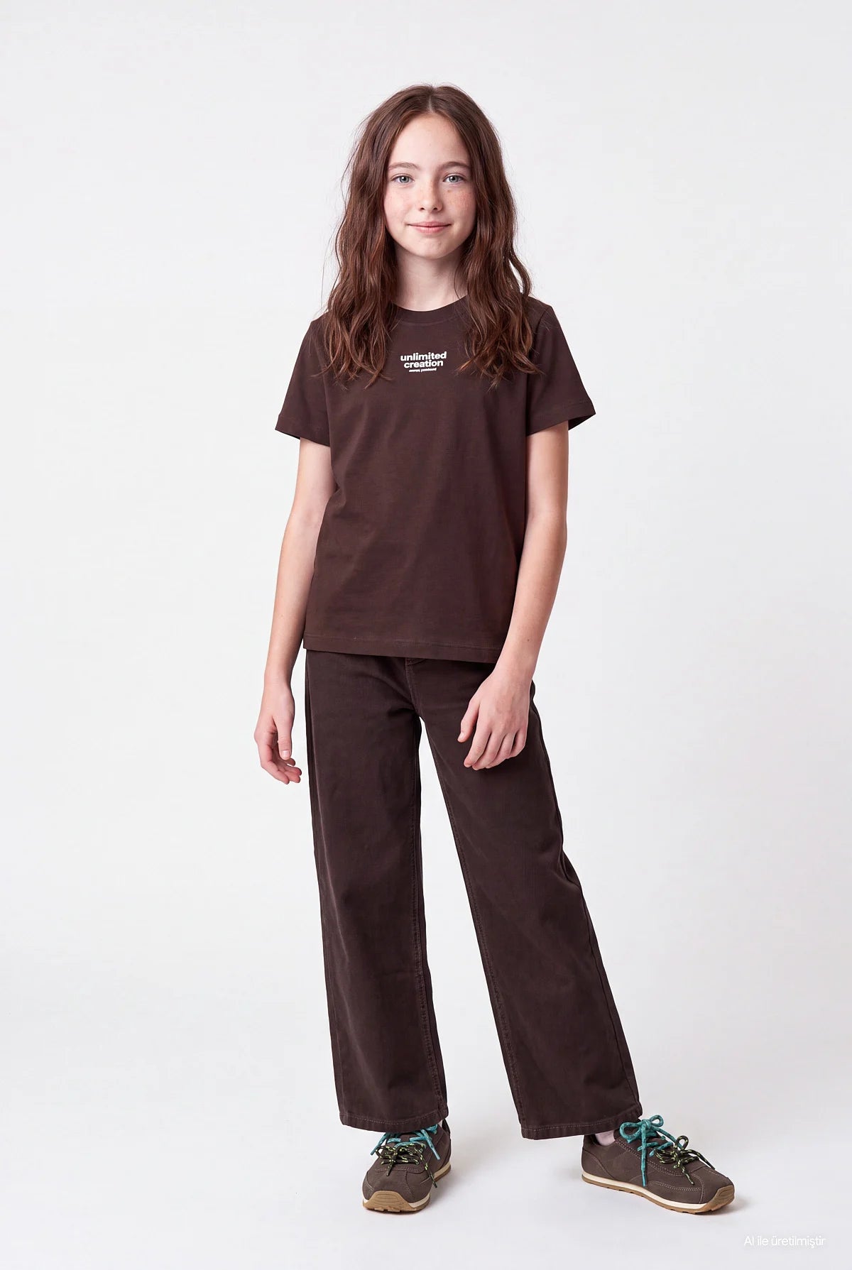 Girls' High-Waisted Wide-Leg Jeans