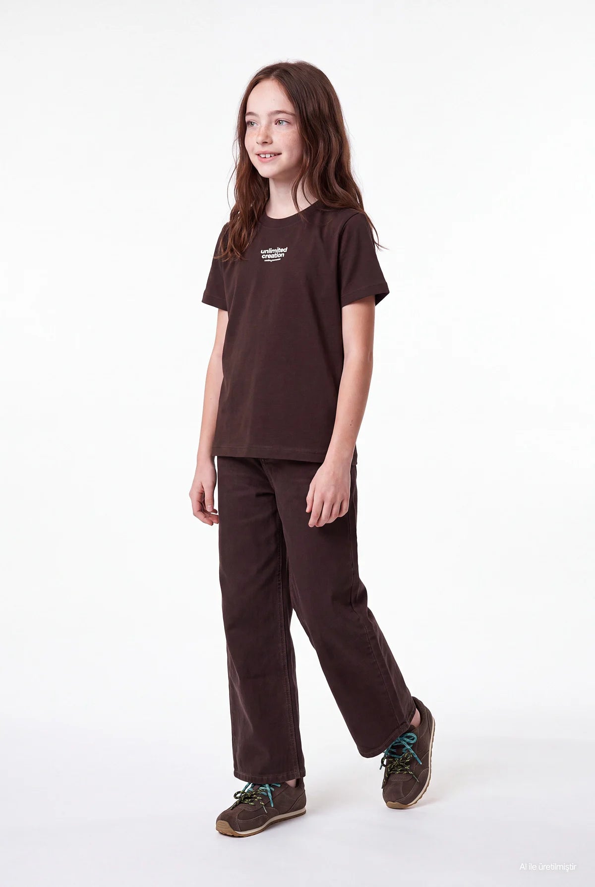 Girls' High-Waisted Wide-Leg Jeans