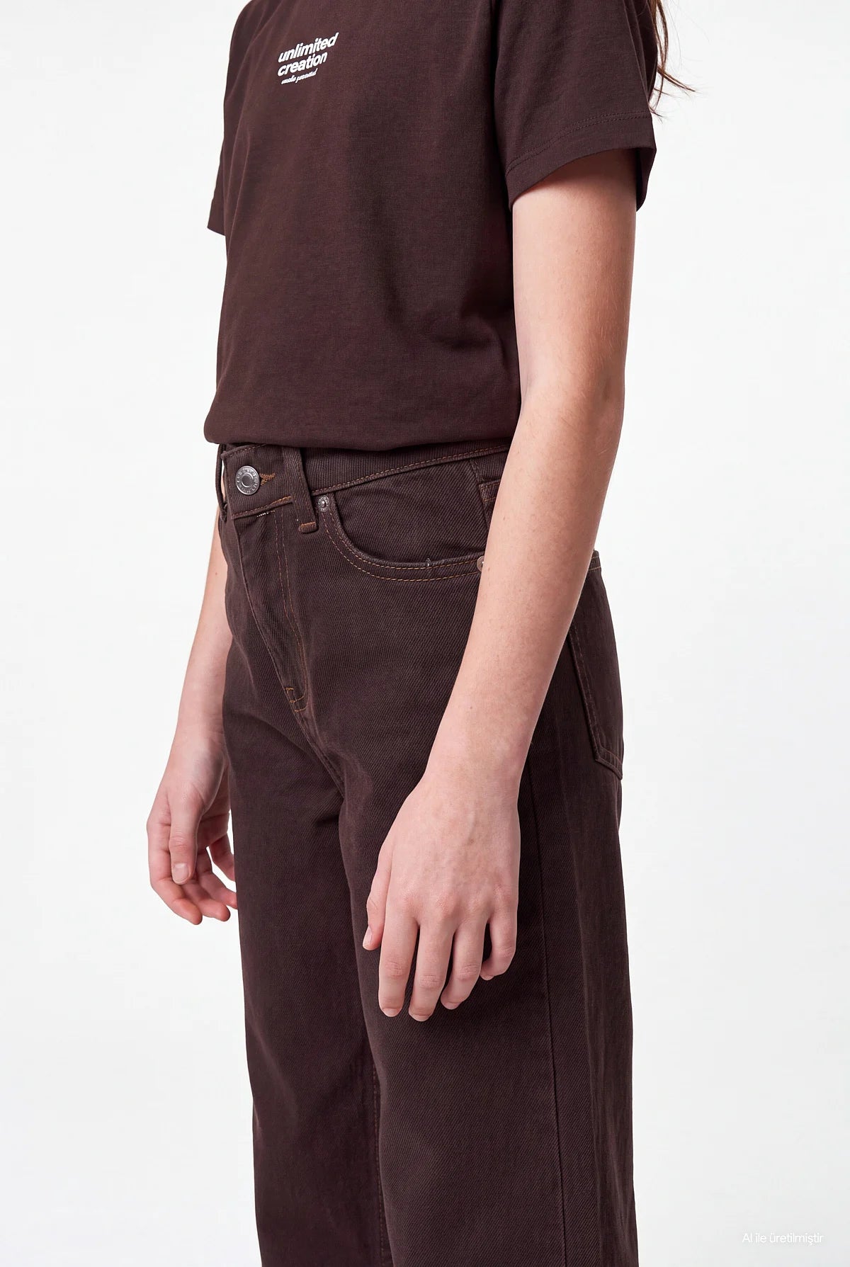 Girls' High-Waisted Wide-Leg Jeans