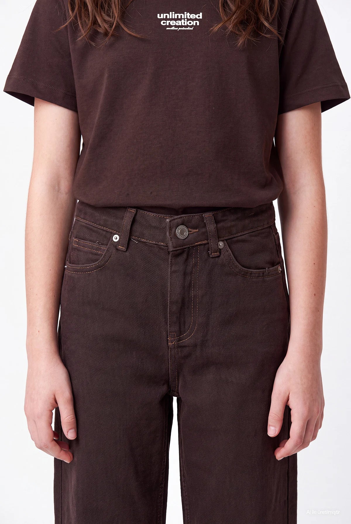 Girls' High-Waisted Wide-Leg Jeans