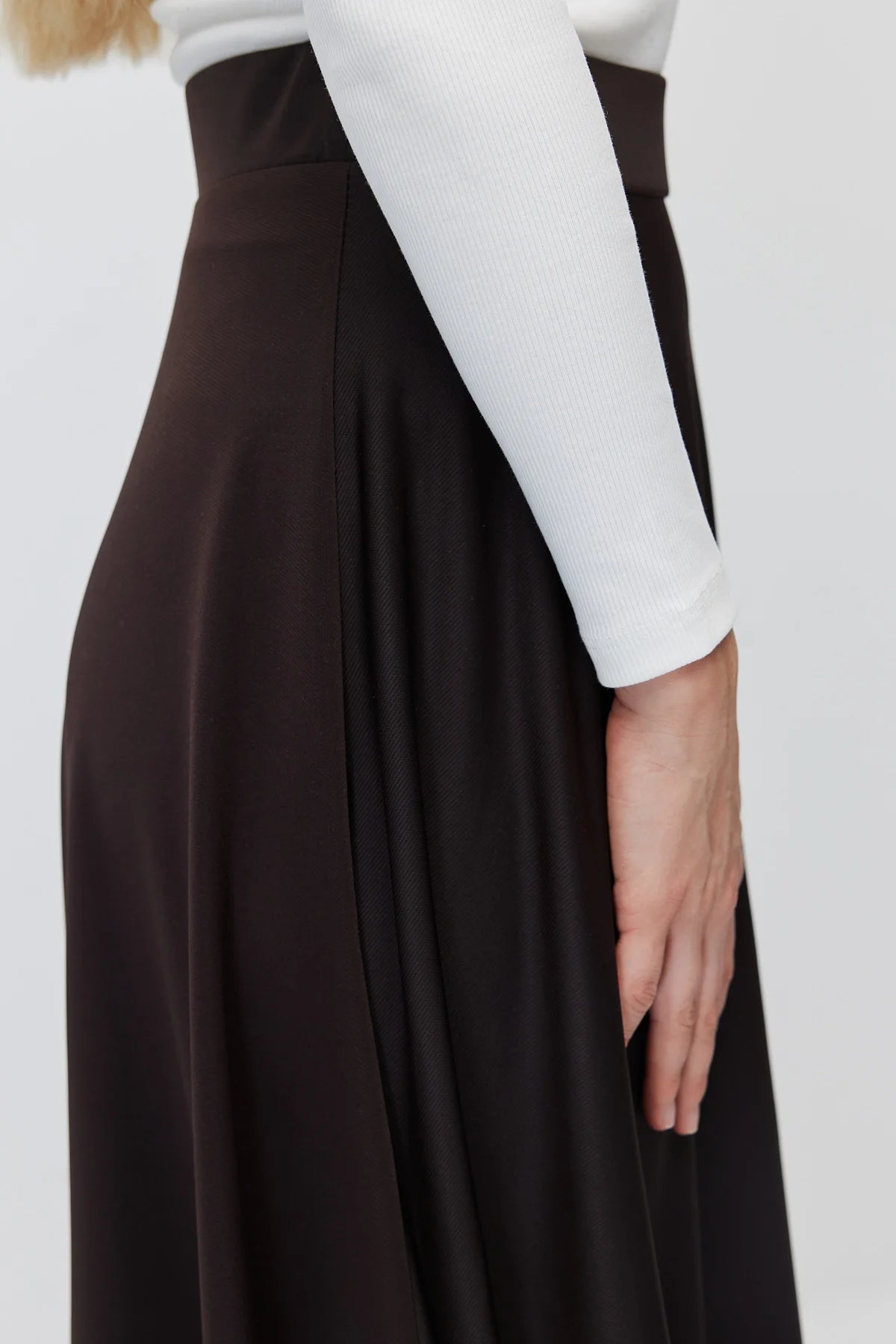 Women's High Waist A-Line Long Skirt