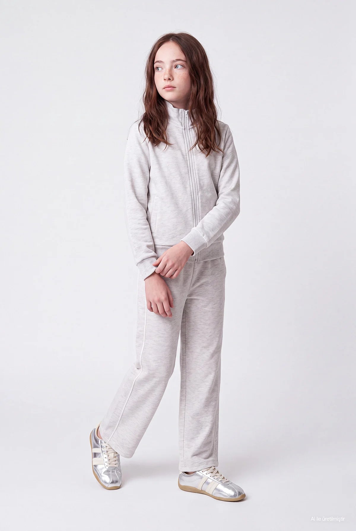 Girls' Wide Leg Sweatpants with Piped Trim