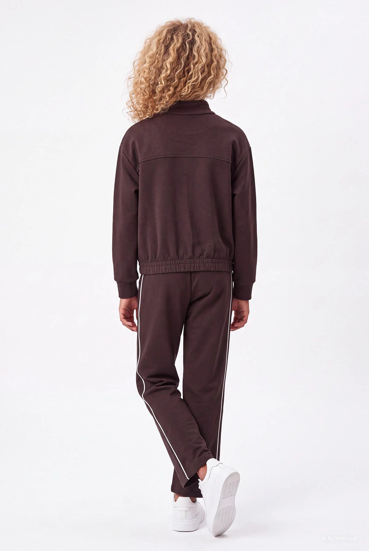 Girls' Wide Leg Sweatpants with Piped Trim
