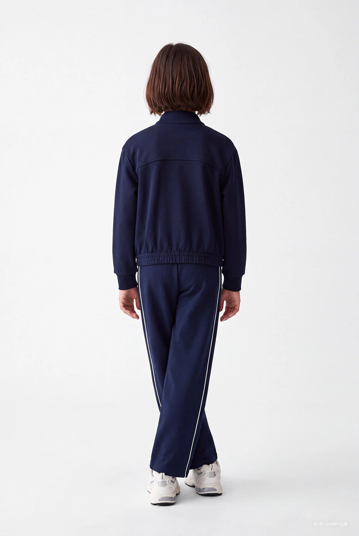 Girls' Wide Leg Sweatpants with Piped Trim