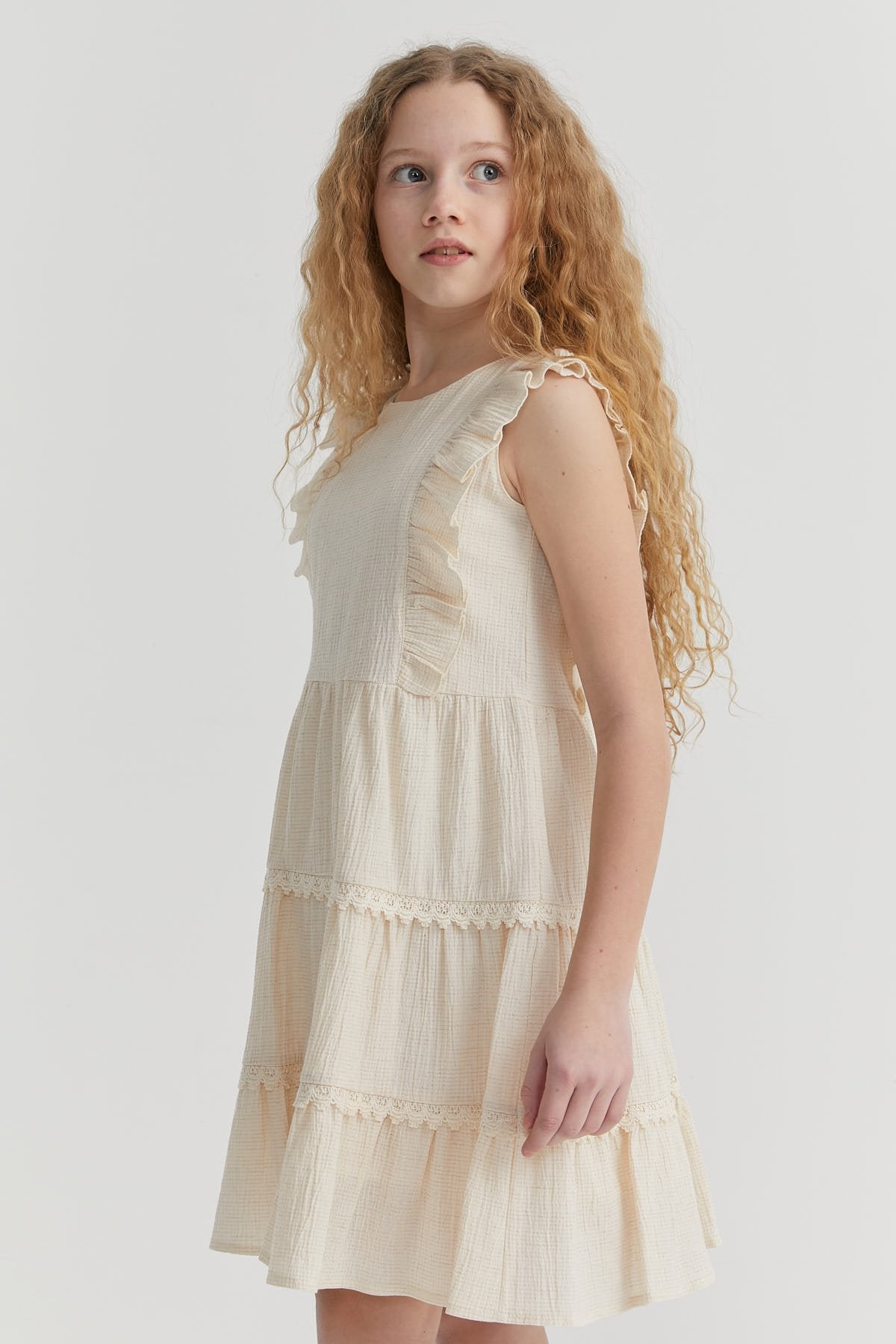 Girl's Detailed Sleeveless Dress