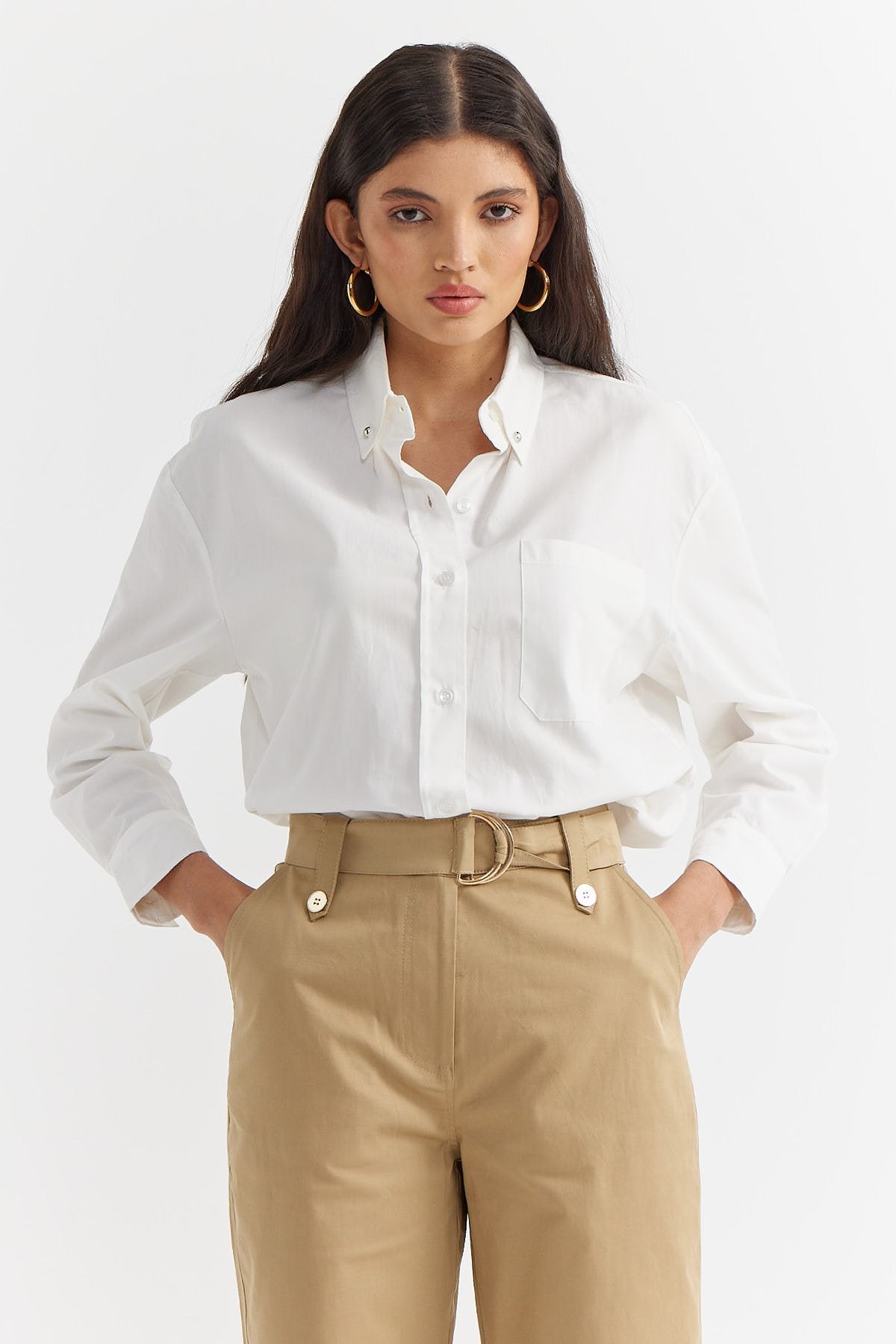 Women's Pocket Detailed Cotton Shirt