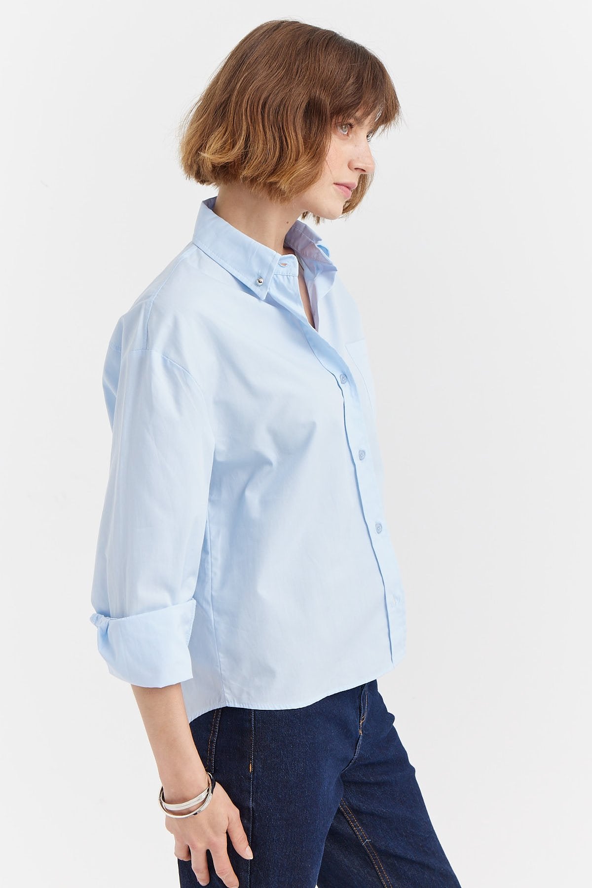 Women's Pocket Detailed Cotton Shirt