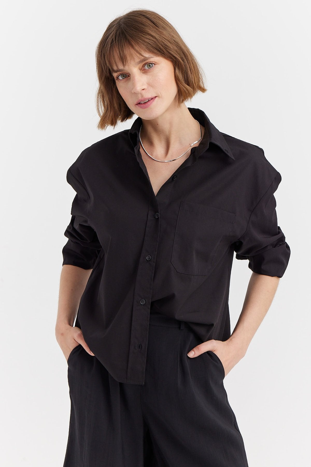 Women's Pocket Detailed Cotton Shirt