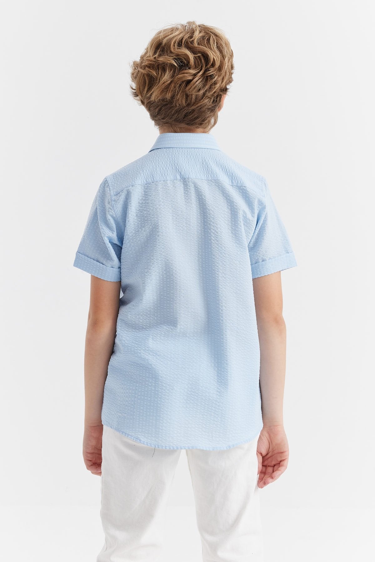 Boy's Textured Short Sleeve Shirt