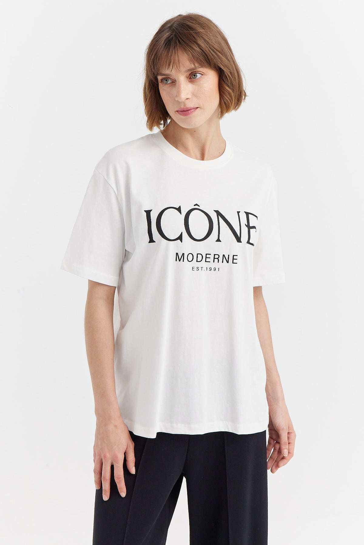 Women's Text Printed Basic T-shirt