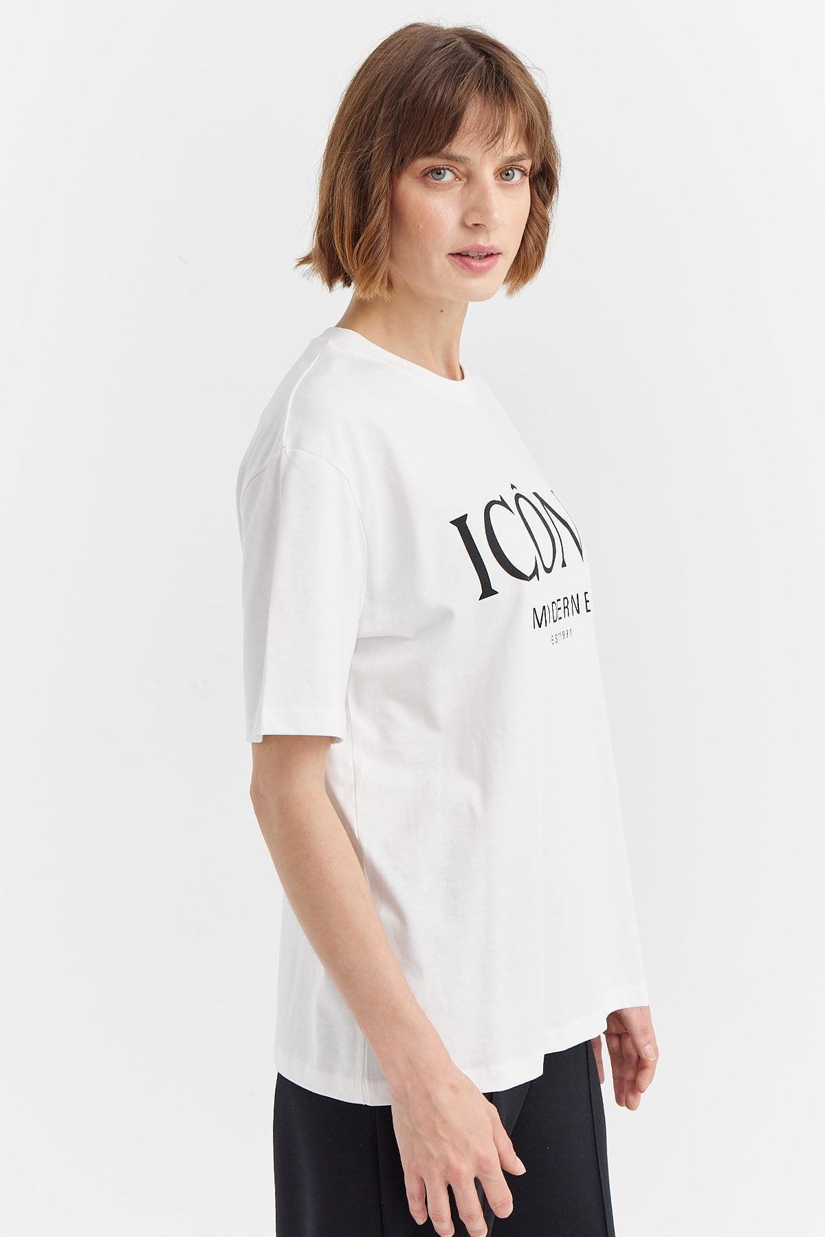 Women's Text Printed Basic T-shirt
