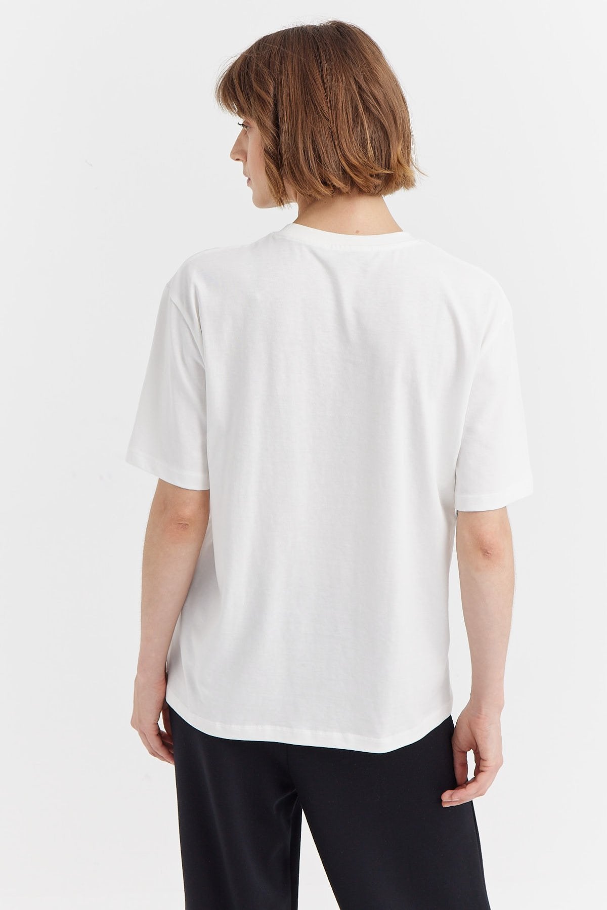 Women's Text Printed Basic T-shirt
