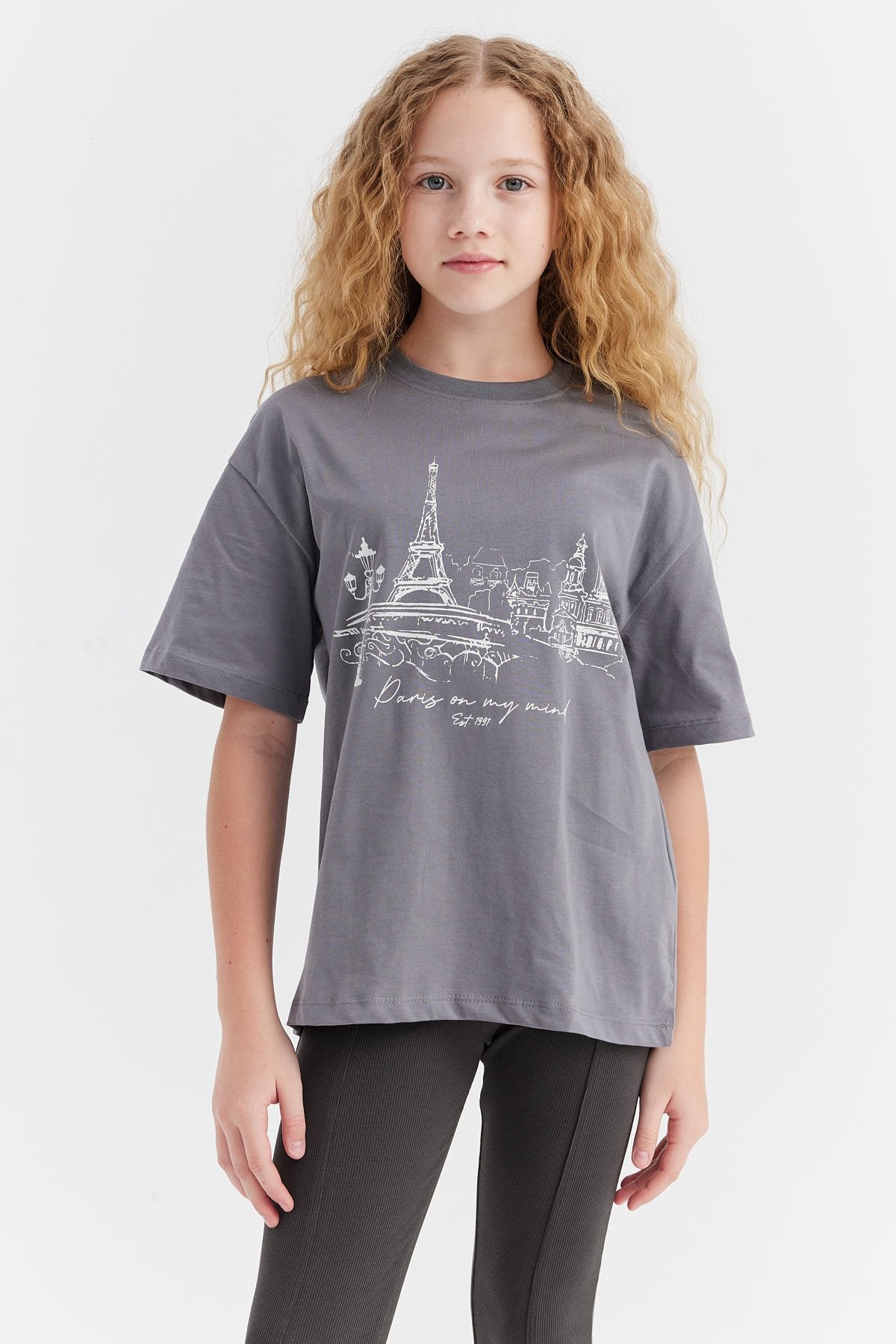 Girl's Printed Detailed T-shirt
