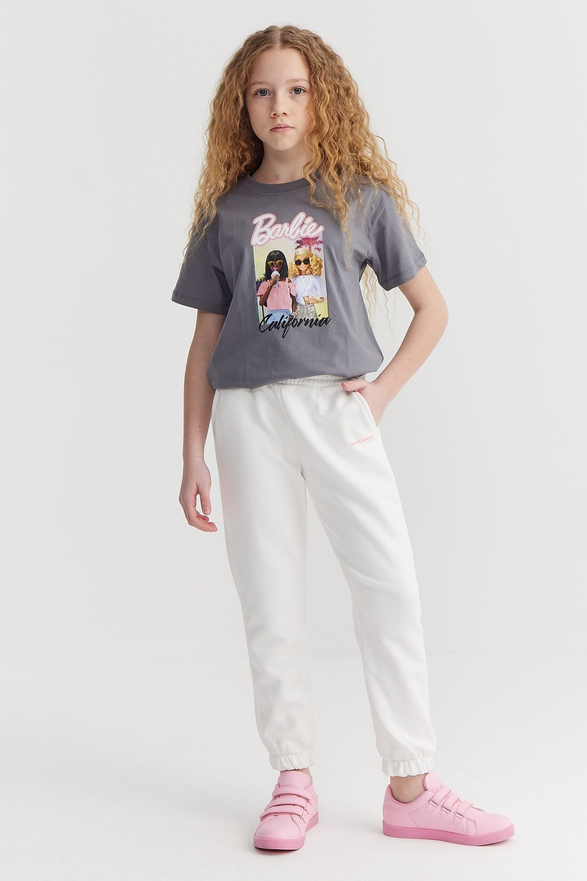Girl's Sweat Bottom with Elastic Waist and Legs