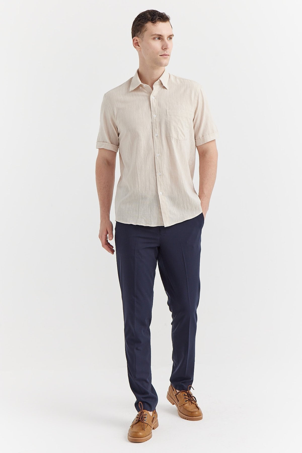 Men's Slim Fit Fabric Trousers