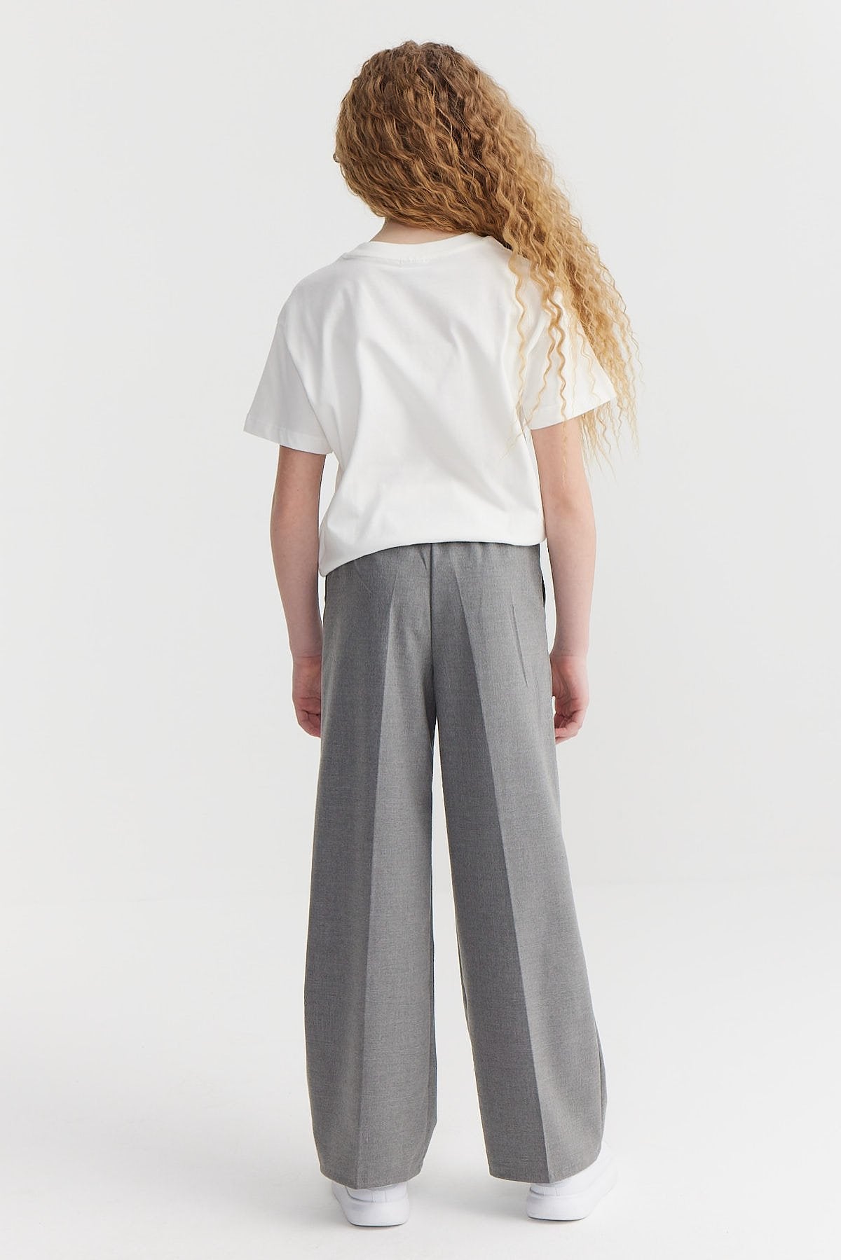 Girl's Double Waist Detailed Tie-Waist Trousers