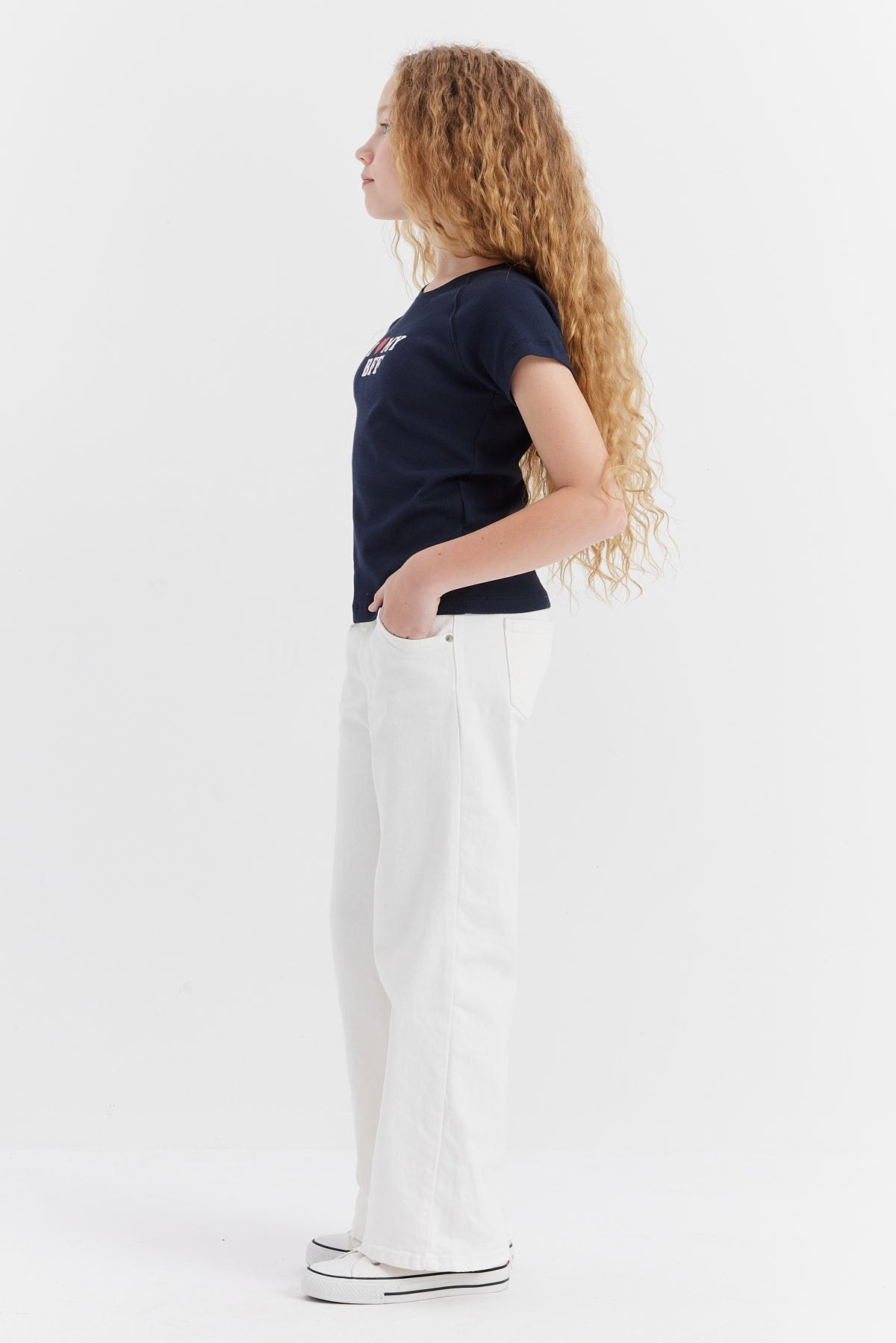 Girl's Wide Leg Straight Trousers