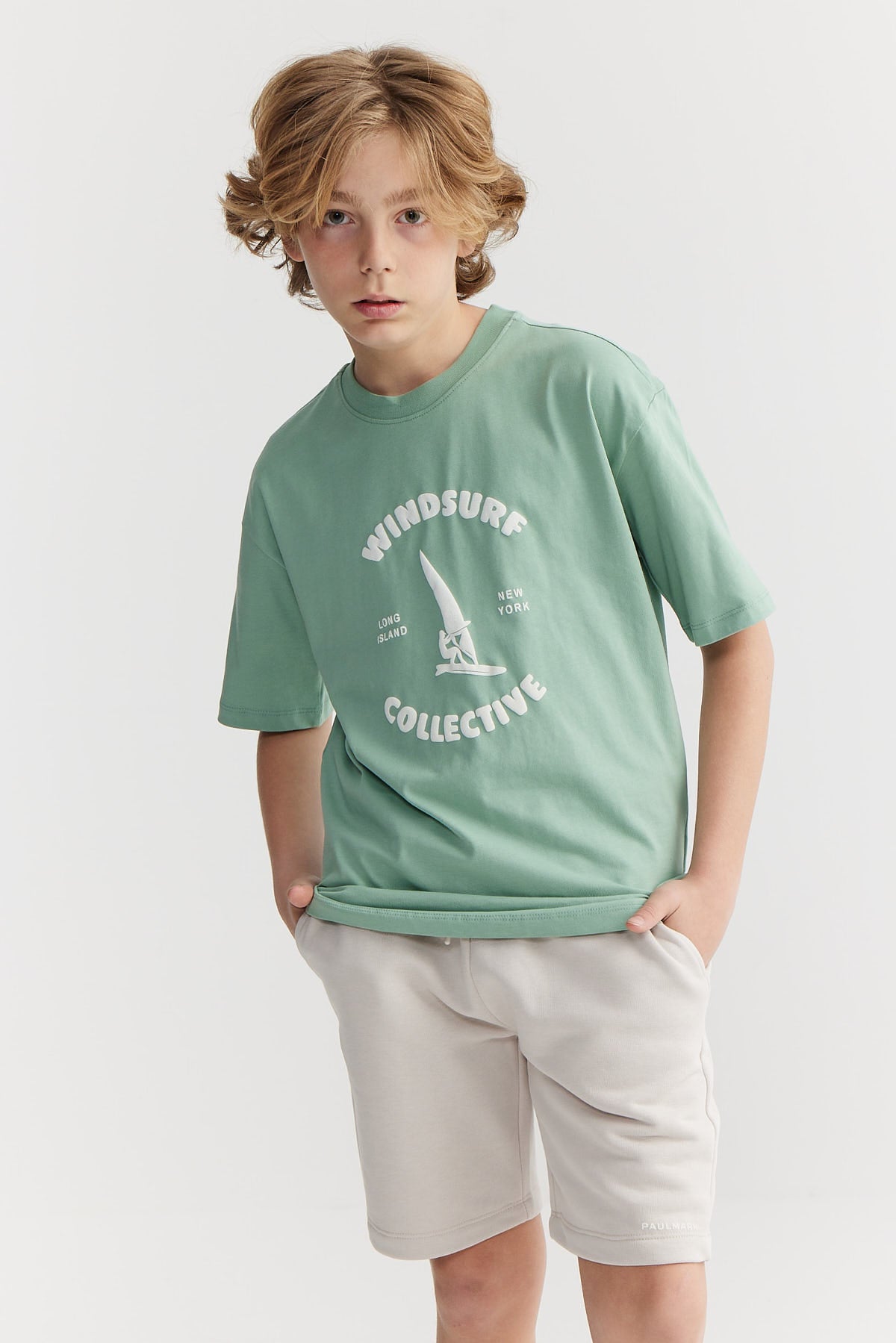Boys' Tied Waist Paulmark Printed Shorts