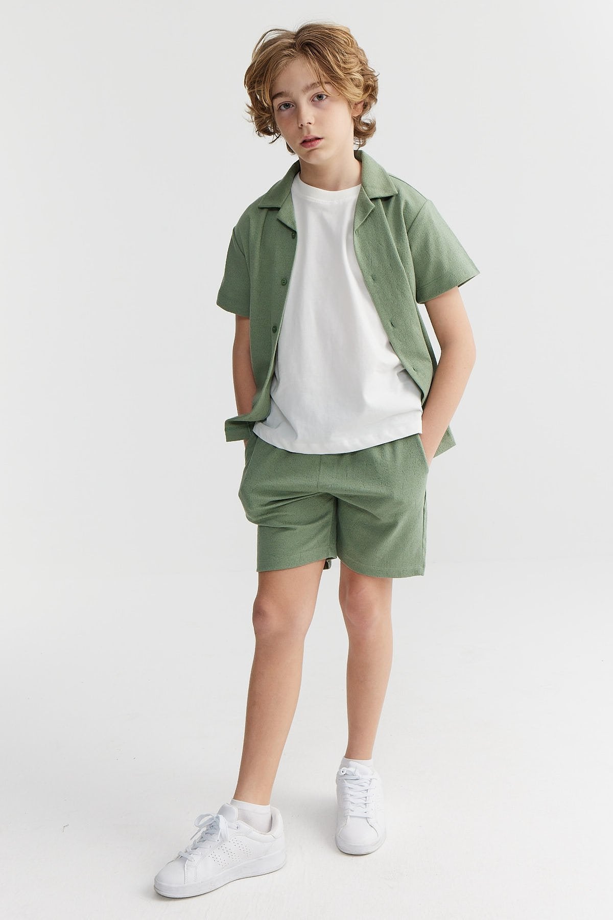 Boys' Textured Tie-Waist Shorts