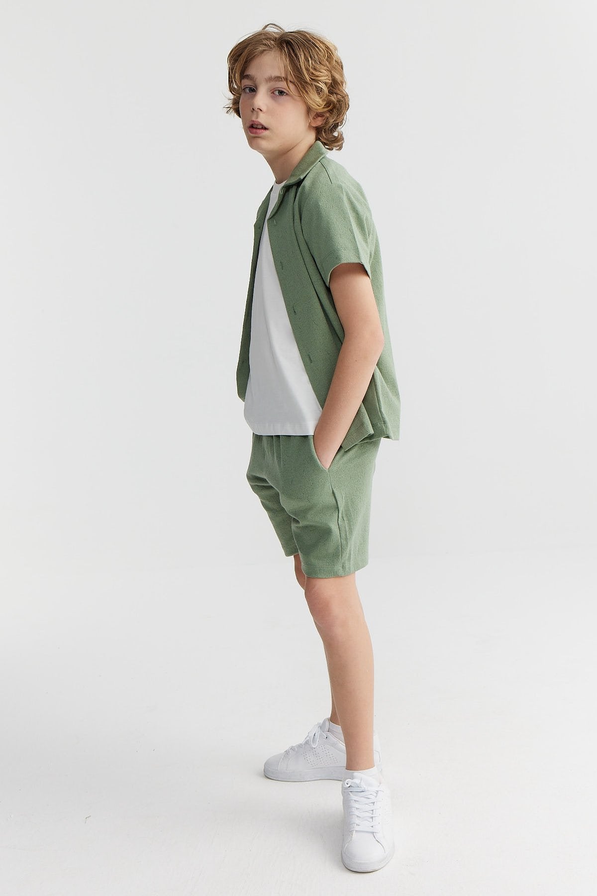 Boys' Textured Tie-Waist Shorts