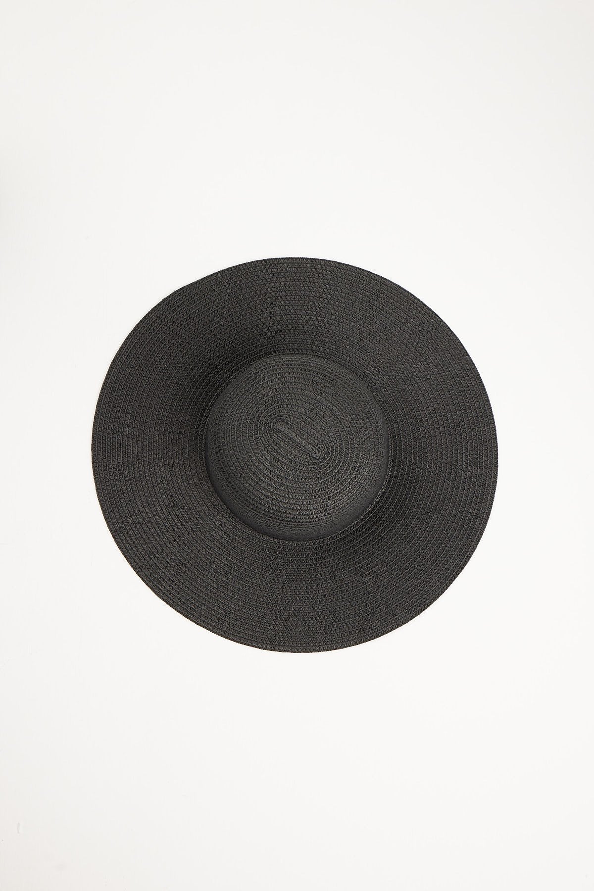 Women's Black Wide Straw Hat
