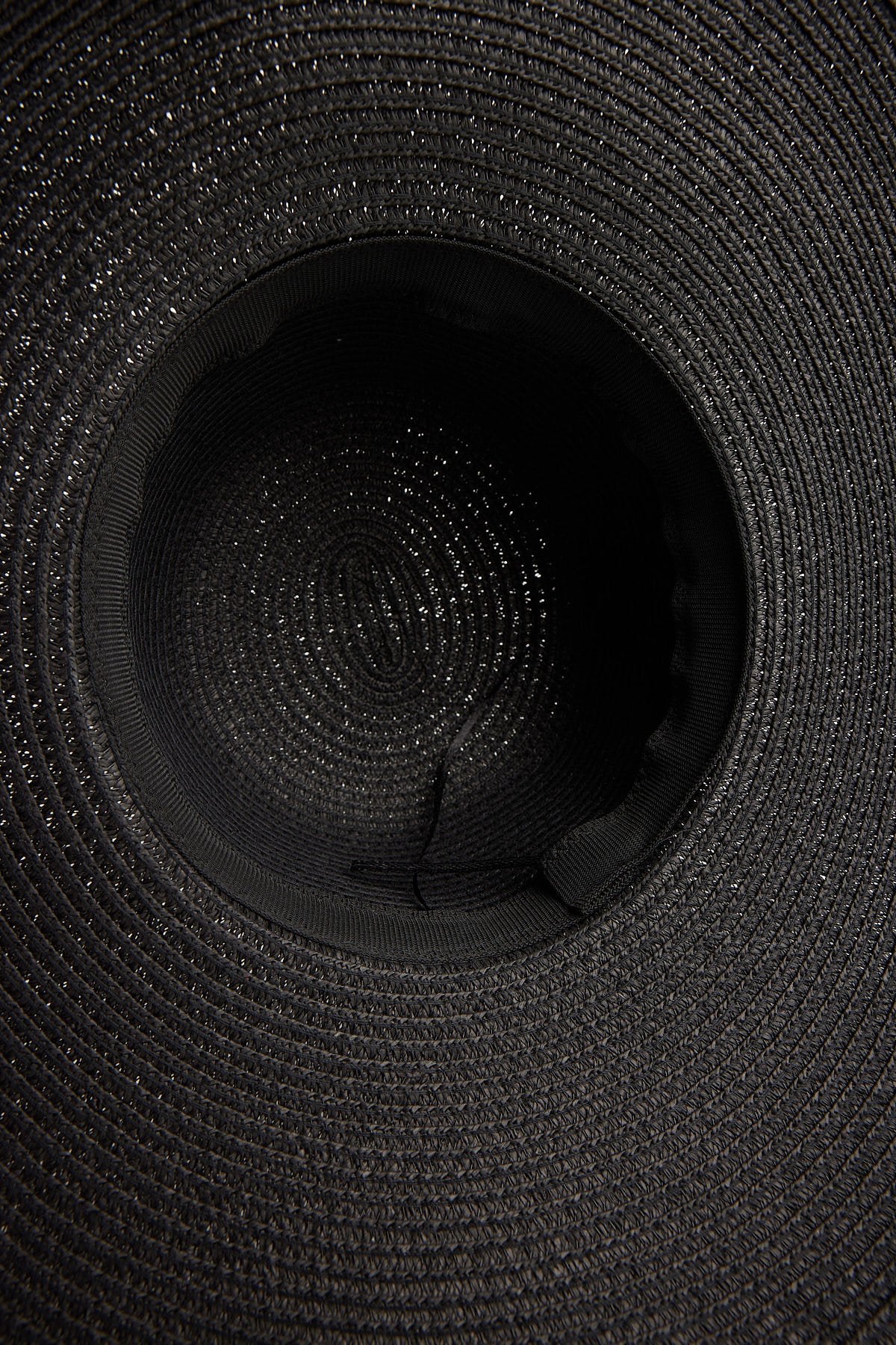 Women's Black Wide Straw Hat