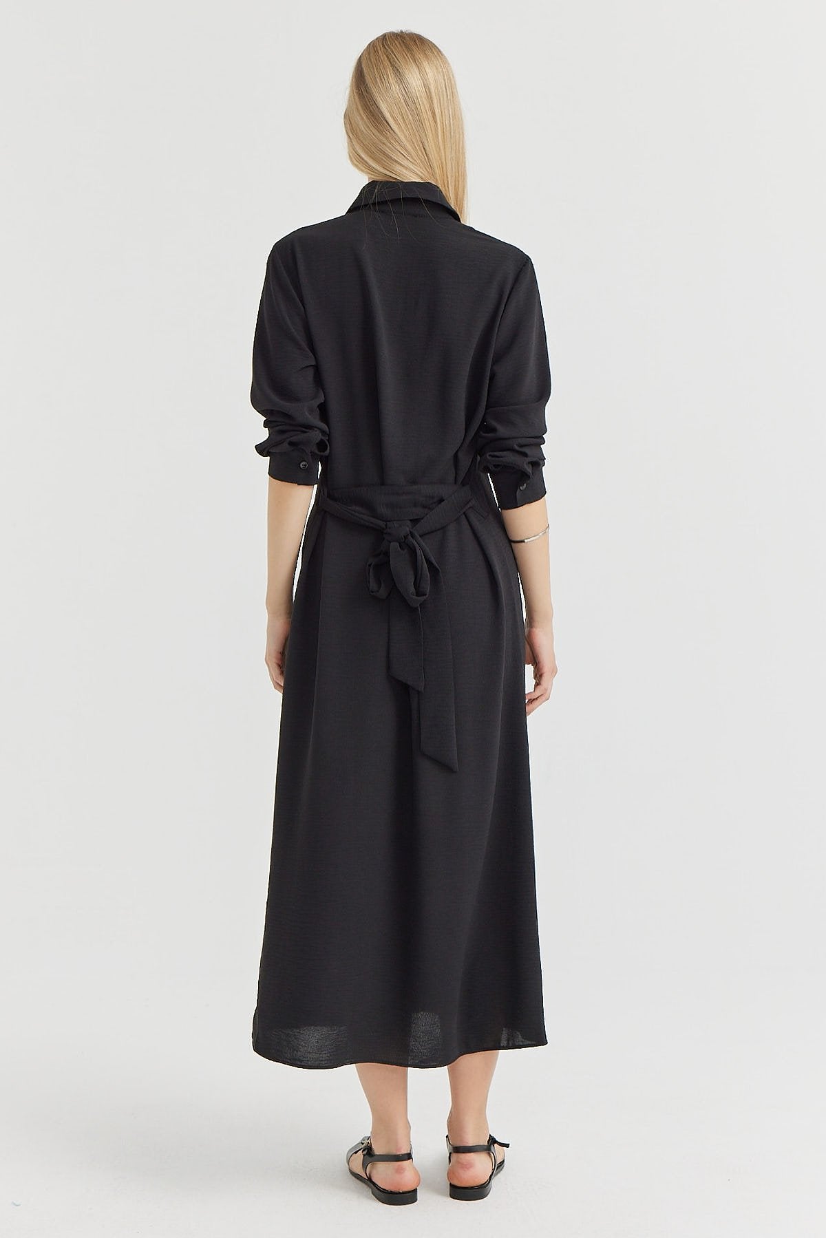 Women's Belted Button-Down Dress