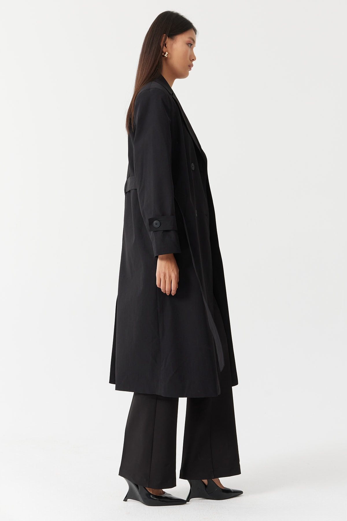Women's Double-Breasted Closure Trench Coat