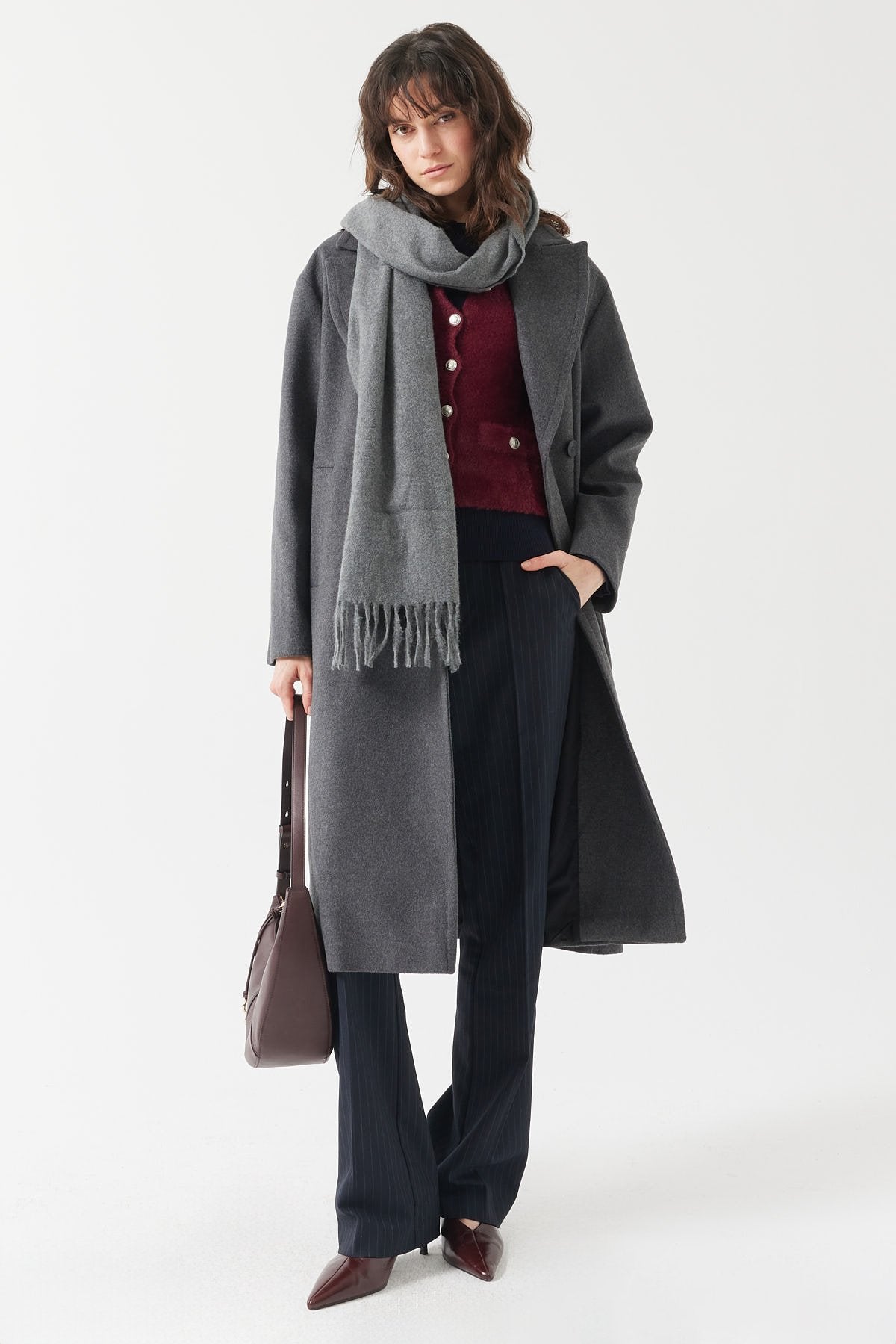 Women's Buttoned Cashmere Coat