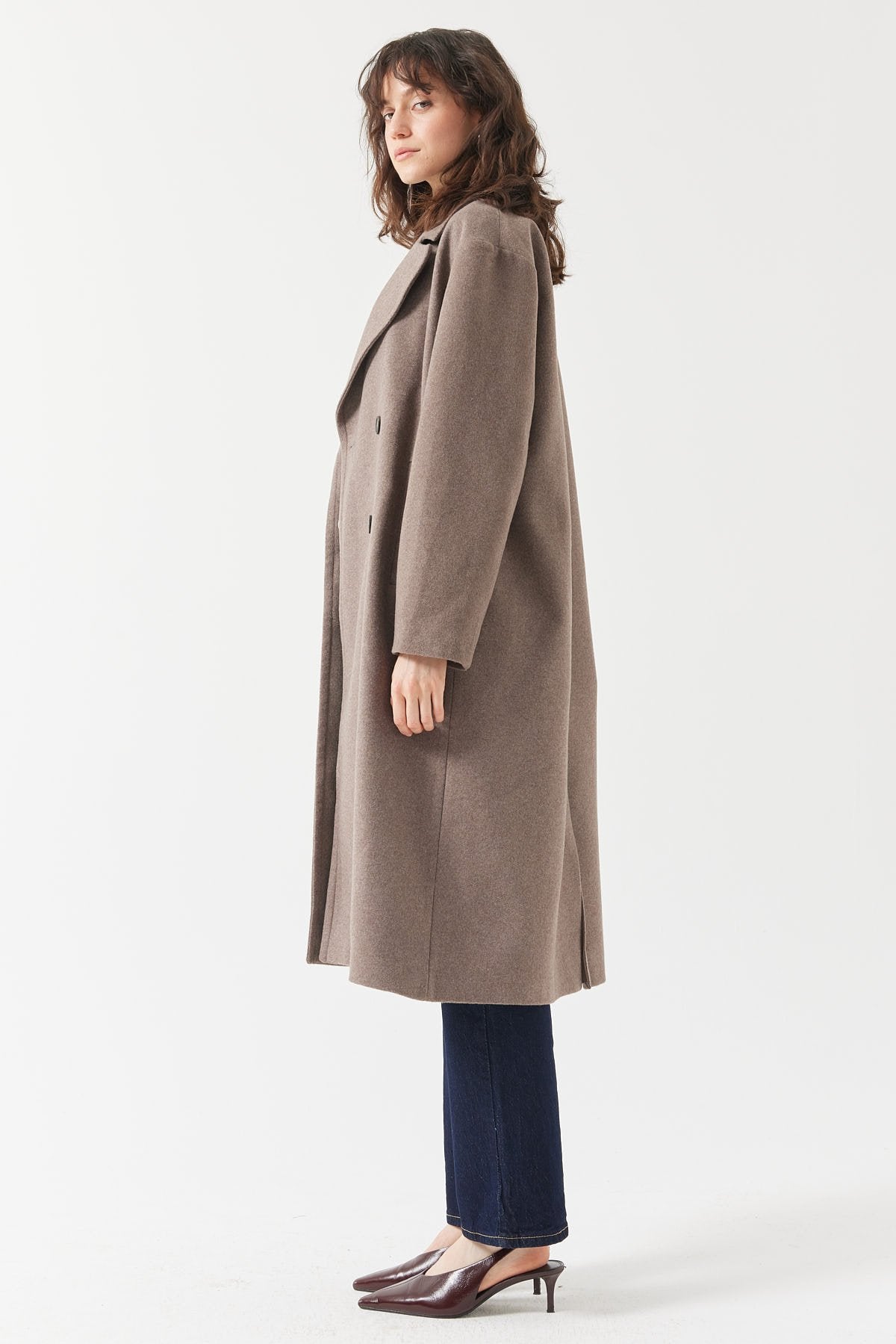 Women's Buttoned Cashmere Coat