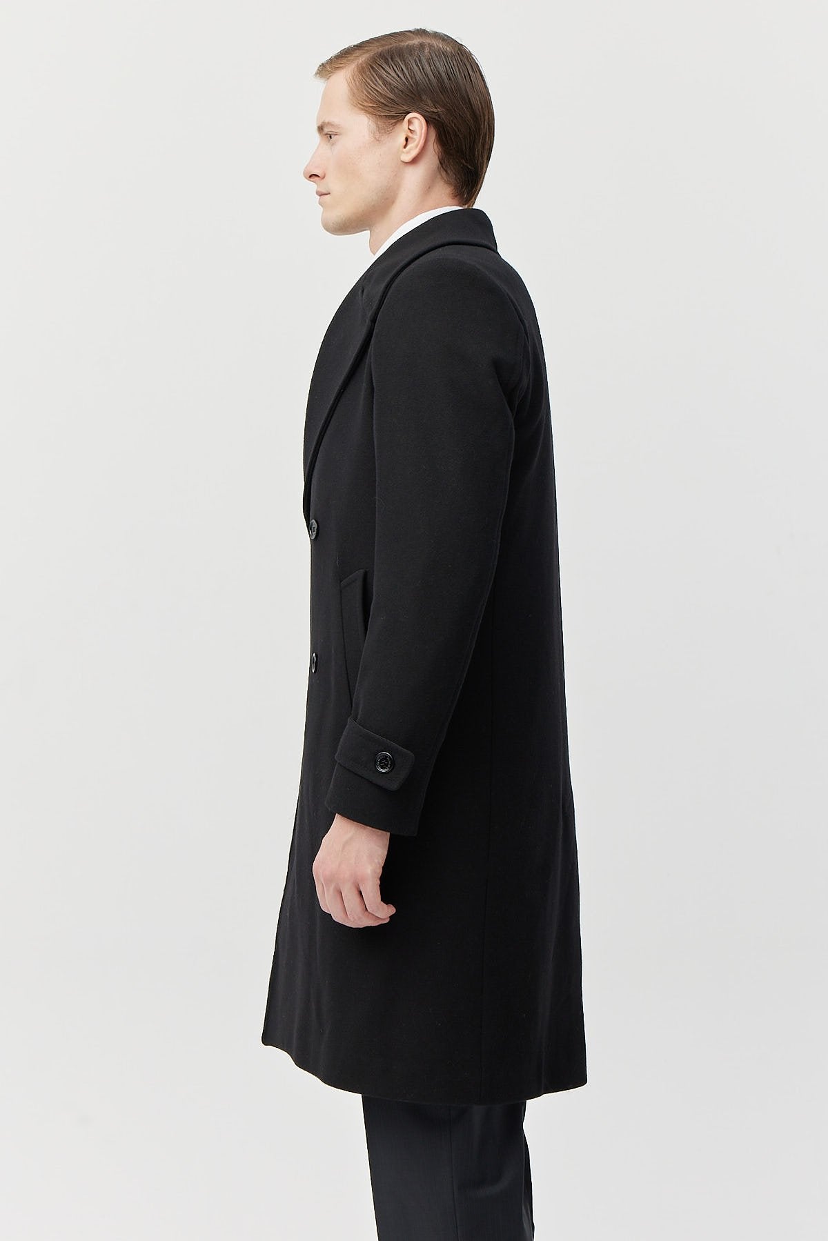 Men's Double-Breasted Long Coat