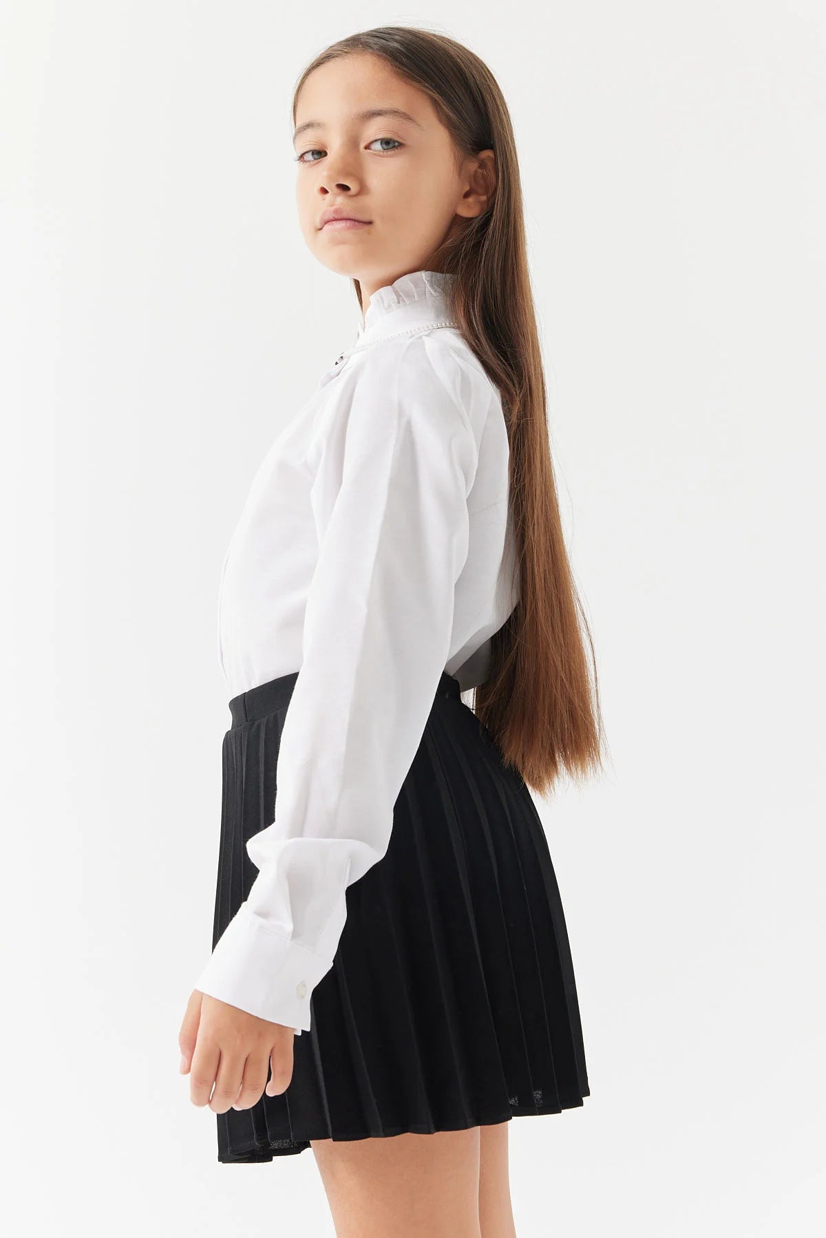 Girls' Shirt with Collar Detail