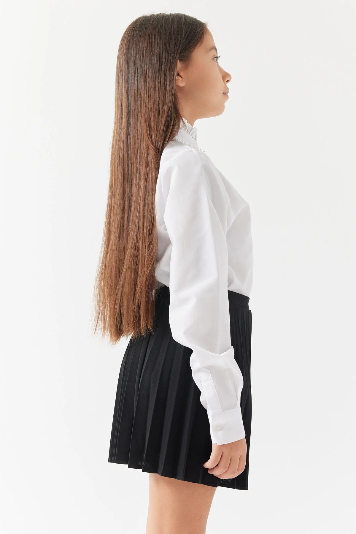 Girls' Shirt with Collar Detail