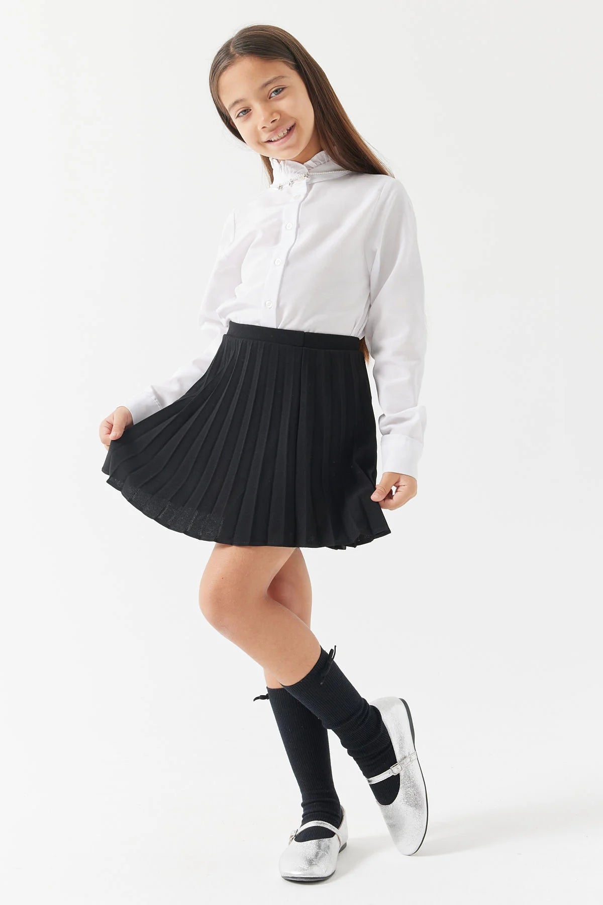 Girls' Shirt with Collar Detail