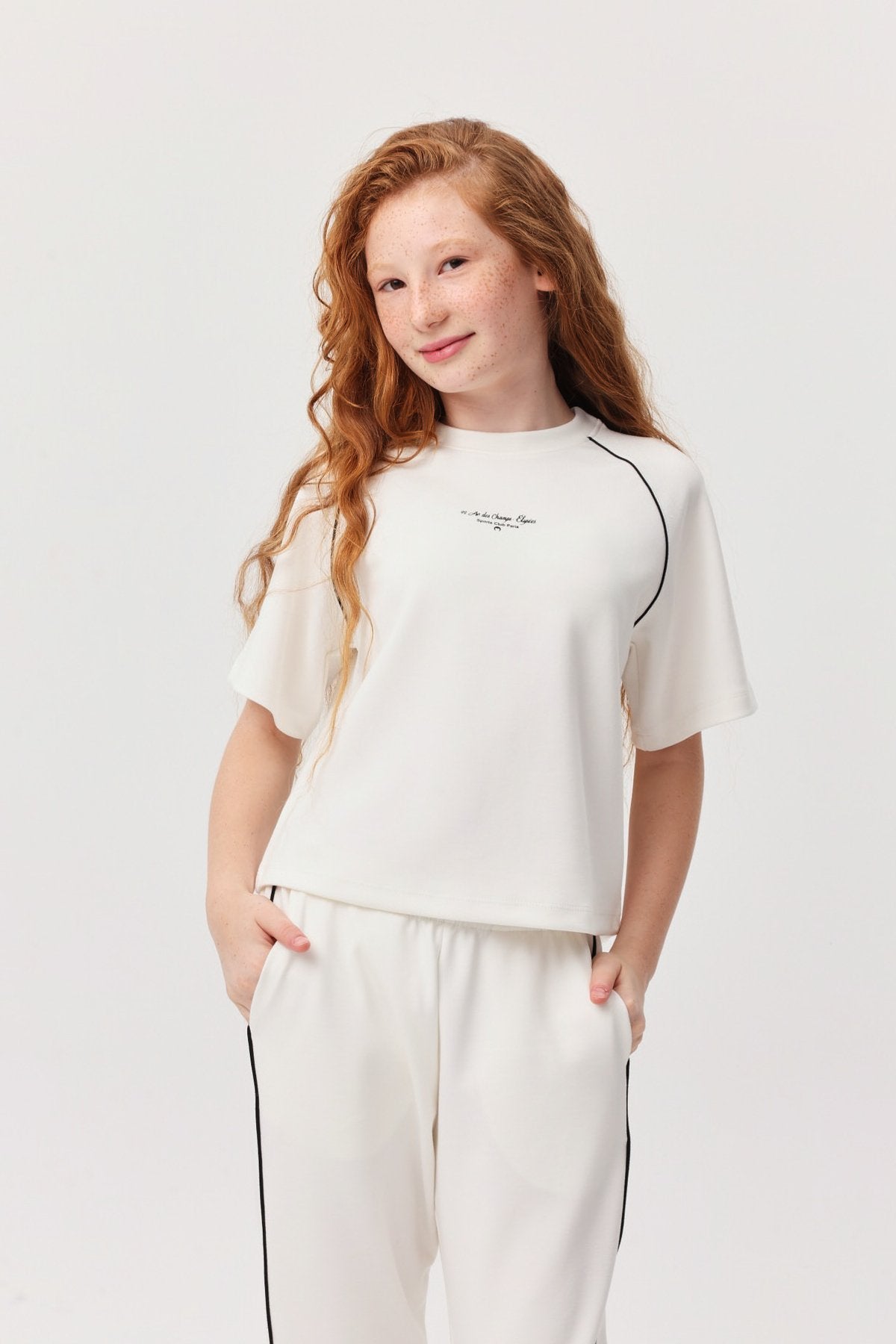 Girl's Contrast Stitched T-shirt