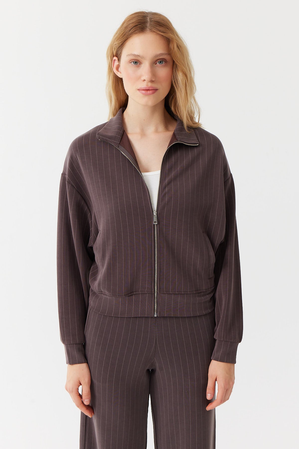 Women's Stand Collar Sweat Top