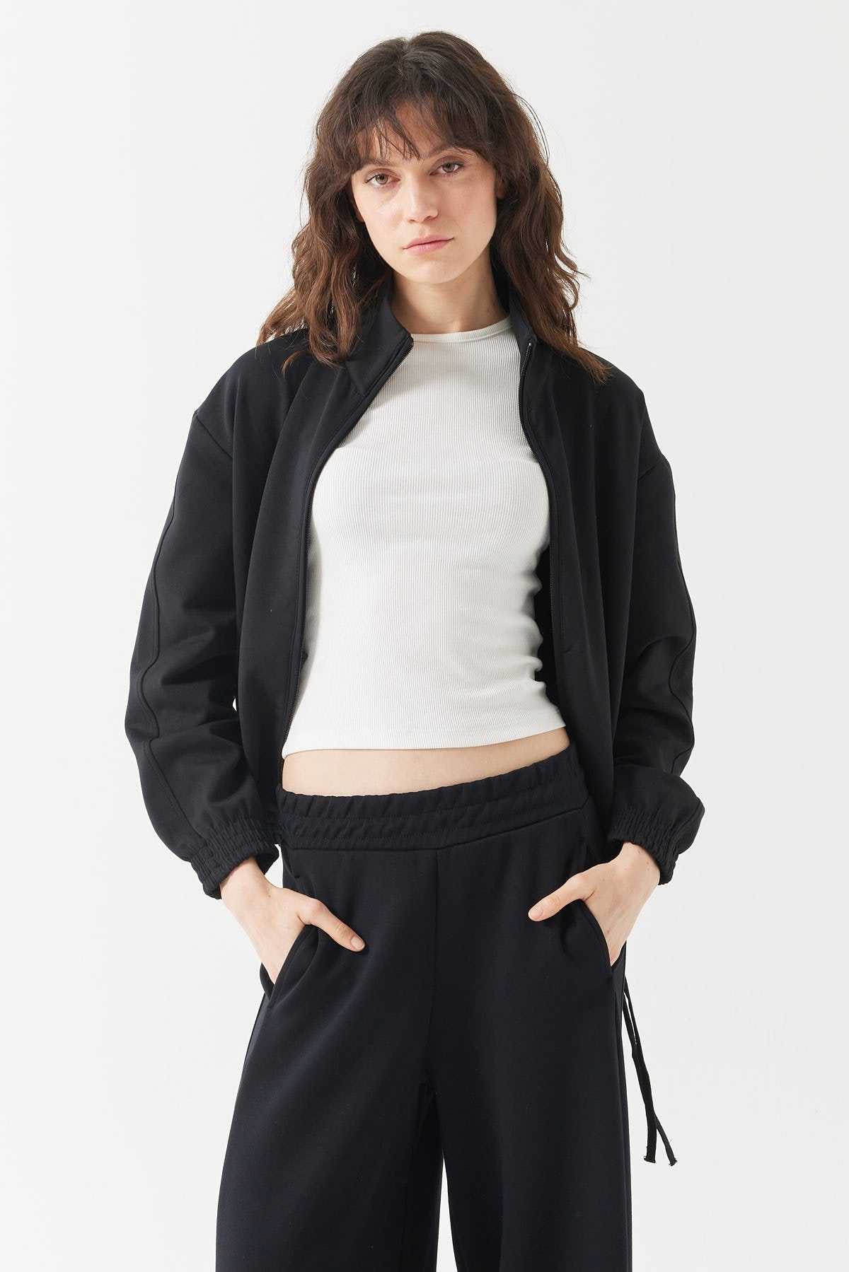 Women's Stand Collar Sweat Top