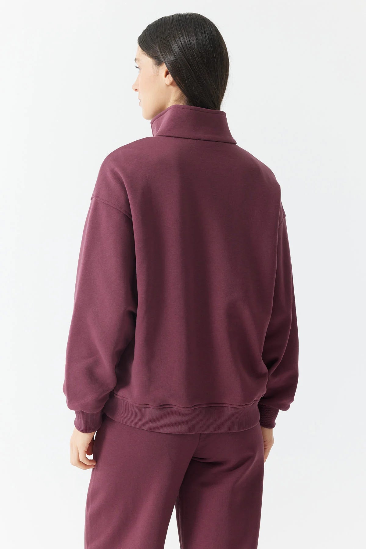 Women's Zip-Up High-Neck Sweatshirt