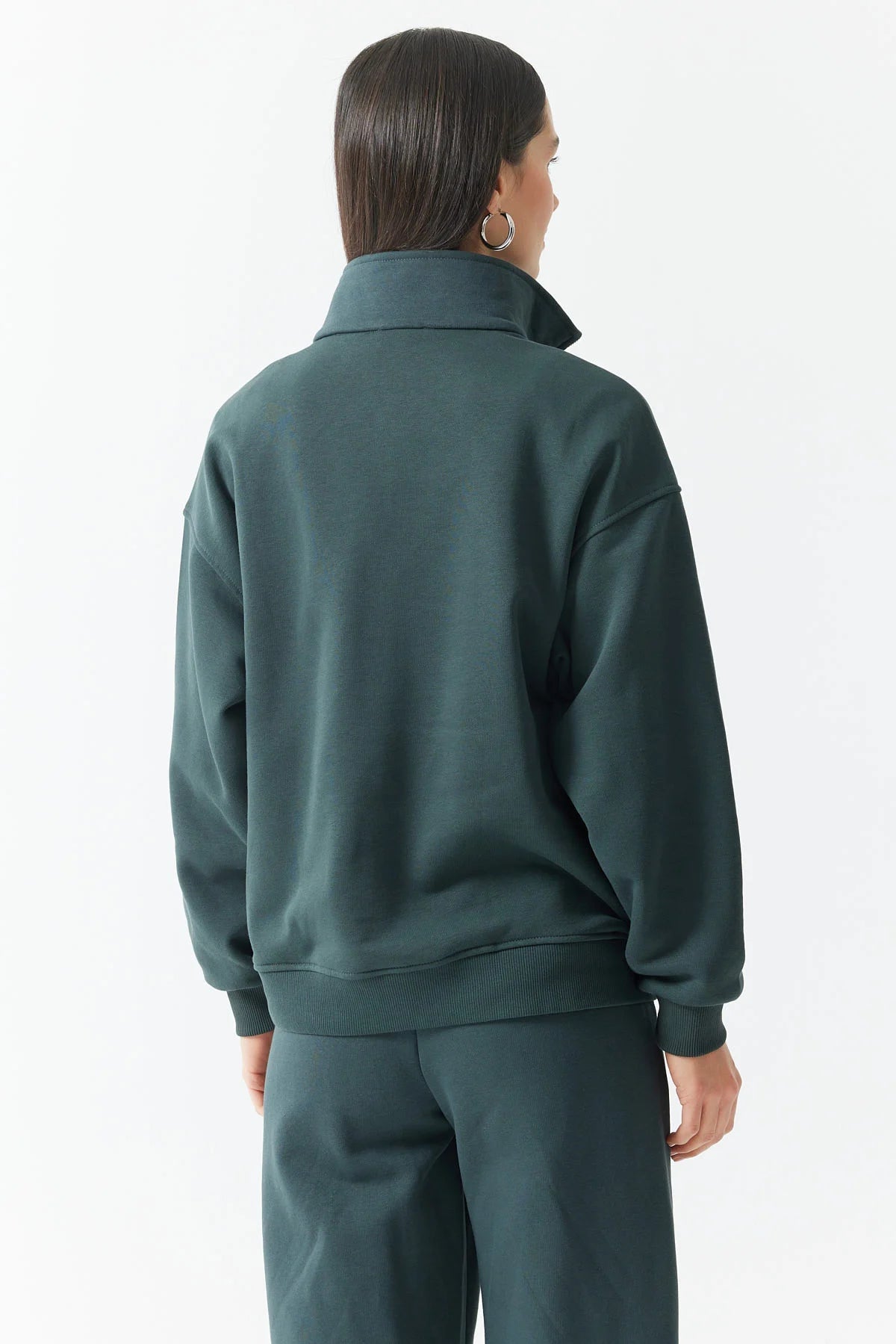 Women's Zip-Up High-Neck Sweatshirt