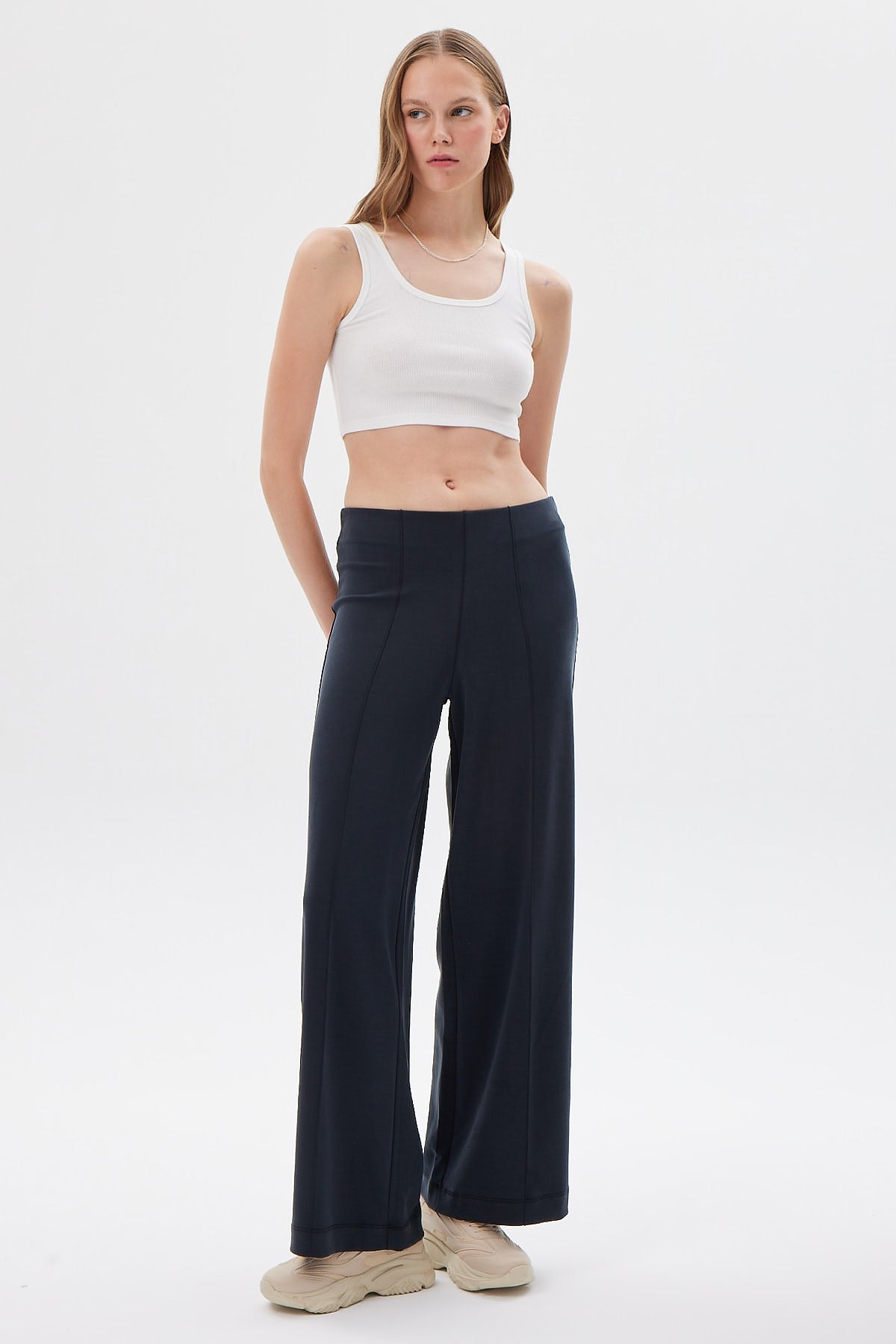 Women's Soft Texture Stitched Detail Trousers