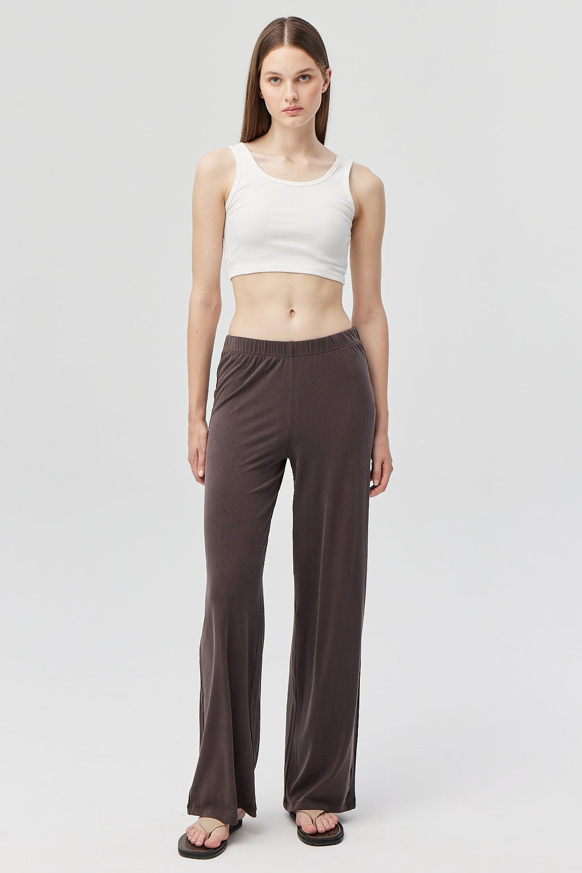 Women's Thin Ribbed Knit Trousers