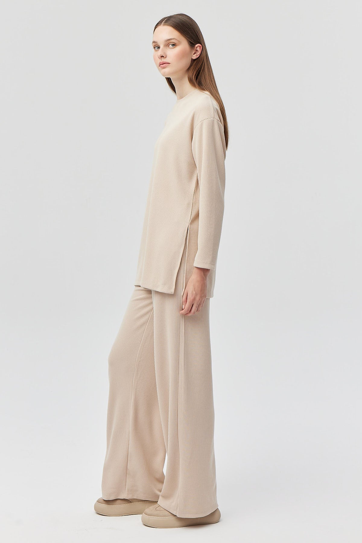 Women's Elastic Waist Knitted Trousers