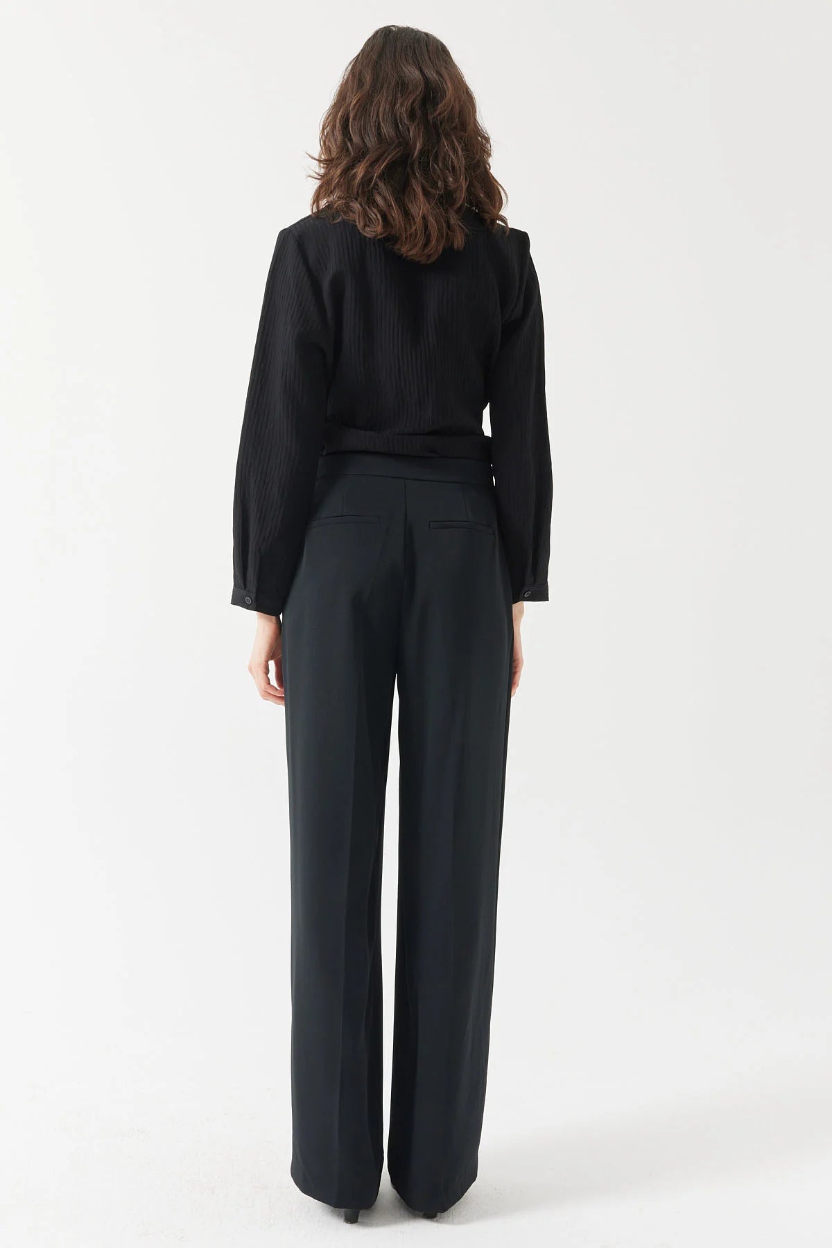 Women's Belted Wide Leg Trousers